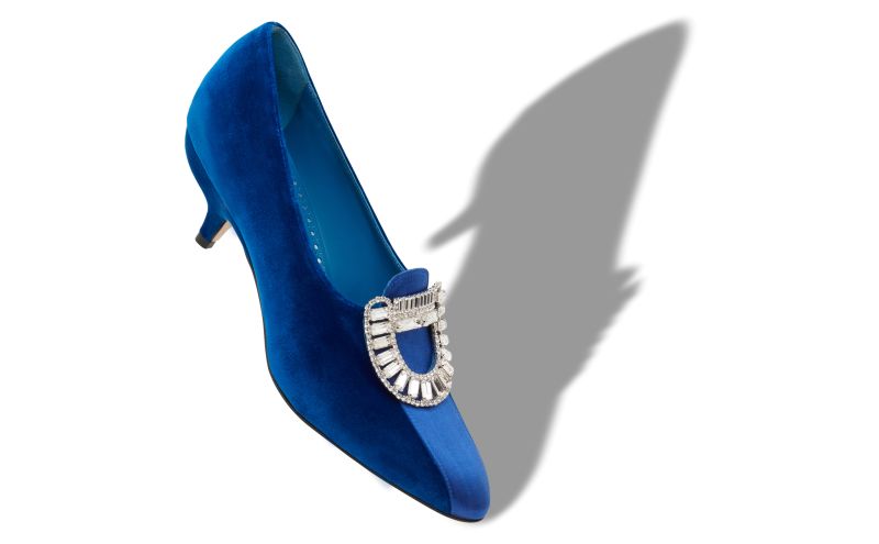 Statius, Blue Velvet Embellished Pumps - £567.00 