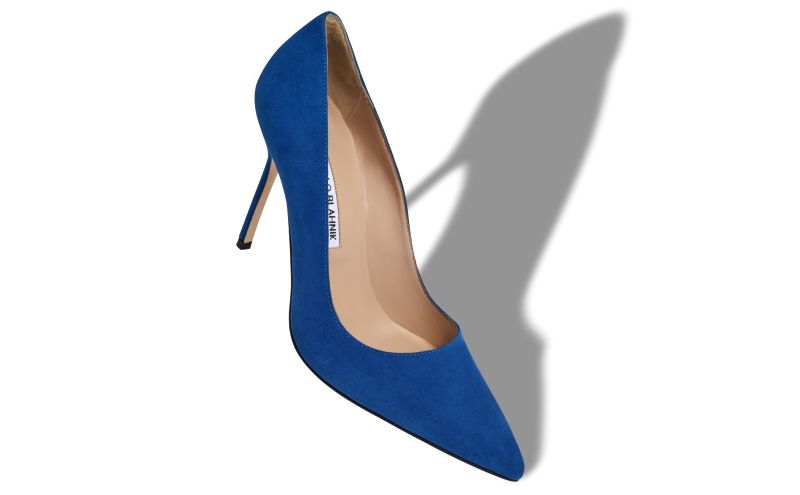 Bb, Blue Suede Pointed Toe Pumps - US$725.00 