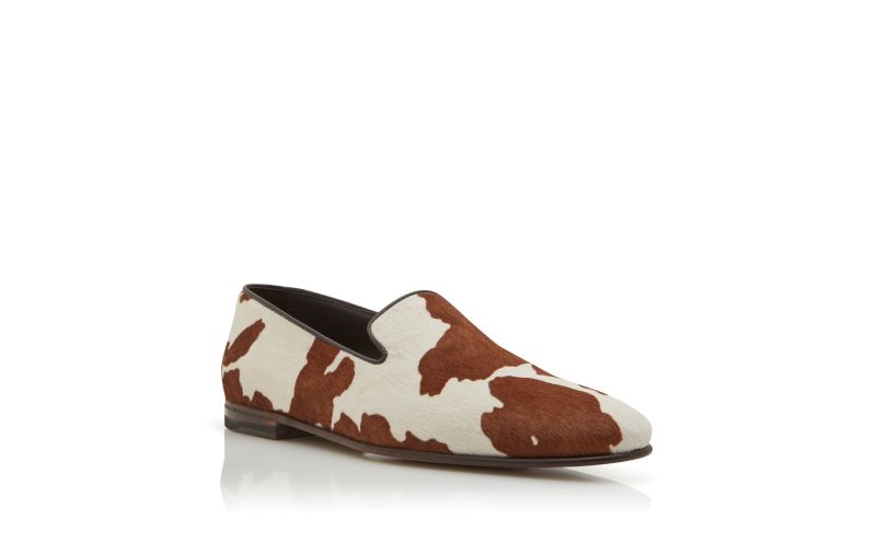 Mario, Cow Print Calf Hair Loafers  - AU$1,555.00