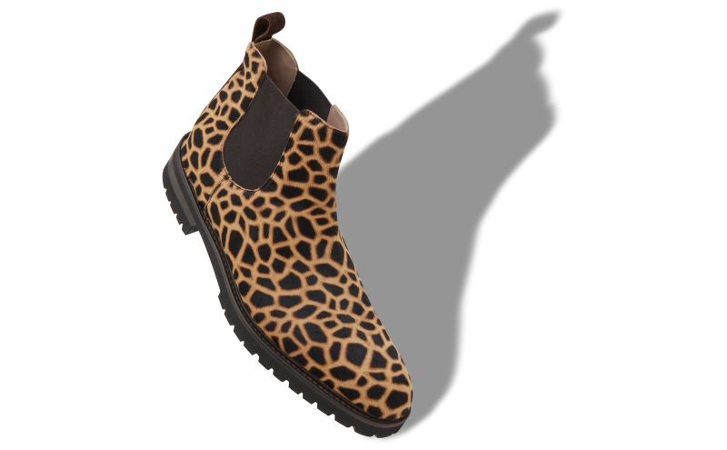 Brompton, Brown Calf Hair Animal Print Ankle Boots  - £463.00 