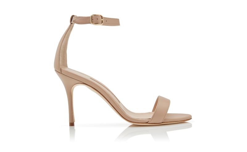 Side view of Chaos, Beige Nappa Leather Ankle Strap Sandals
 - €695.00