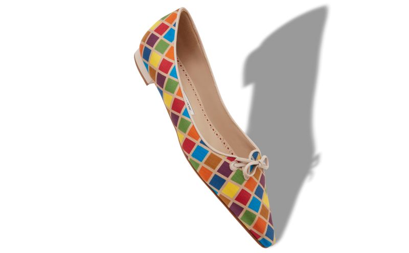 Esmaa, Multicoloured Silk Ballerina Flats  - €875.00 