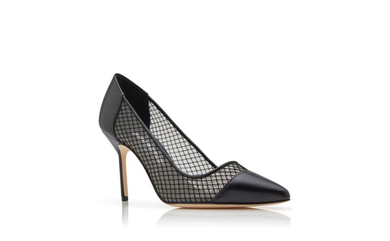 Capcourme, Black Nappa Leather Pointed Toe Pumps - €845.00