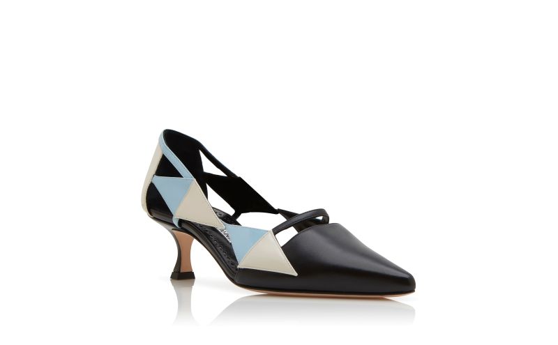 Hakir, Black, Cream and Blue Nappa Leather Pumps - €995.00