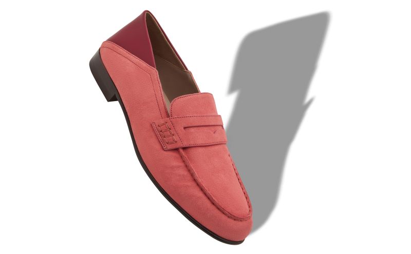 Plymouth, Pink Suede Penny Loafers  - US$945.00 