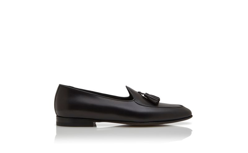 Side view of Lennox, Black Calf Leather Loafers - CA$1,385.00