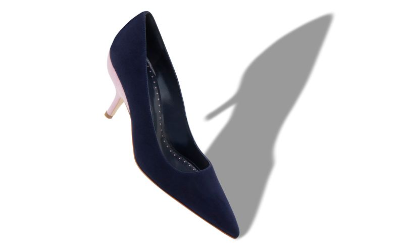 Ifirla, Navy Blue and Purple Suede Pointed Toe Pumps - AU$1,335.00 