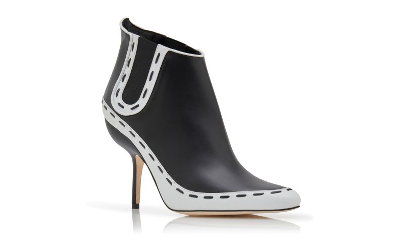 Rizas, Black Calf Leather Ankle Boots - £598.00