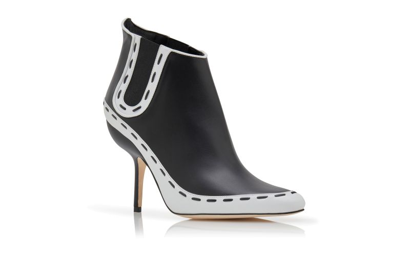 Rizas, Black Calf Leather Ankle Boots - US$1,495.00