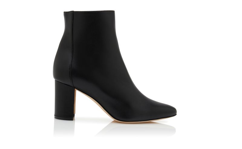 Side view of Rosie, Black Nappa Leather Ankle Boots - AU$1,795.00