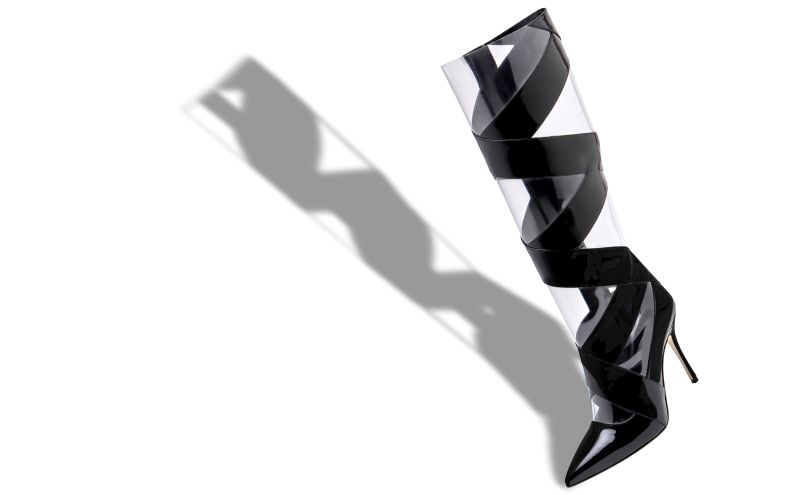 Ottosahi, Black Patent Leather Cut Out Boots - AU$4,235.00