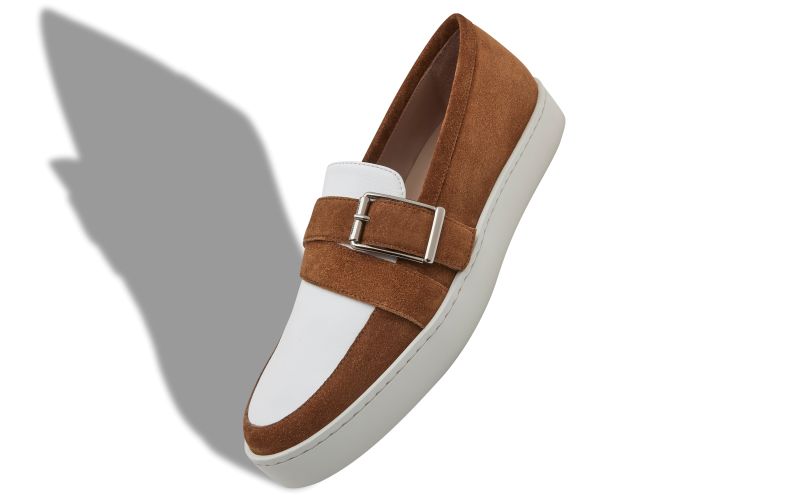 Oliver, Brown and White Suede Slip-On Loafers  - £650.00