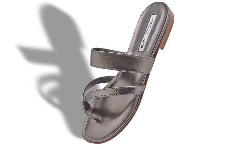 Susa , Graphite Nappa Leather Flat Sandals - £645.00