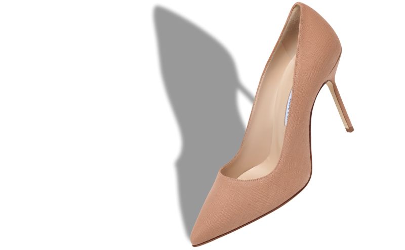 Bb, Brown Linen Pointed Toe Pumps - US$795.00