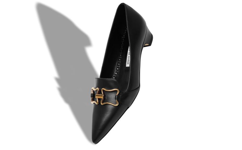 Phobepla, Black Calf Leather Buckle Detail Pumps - US$975.00