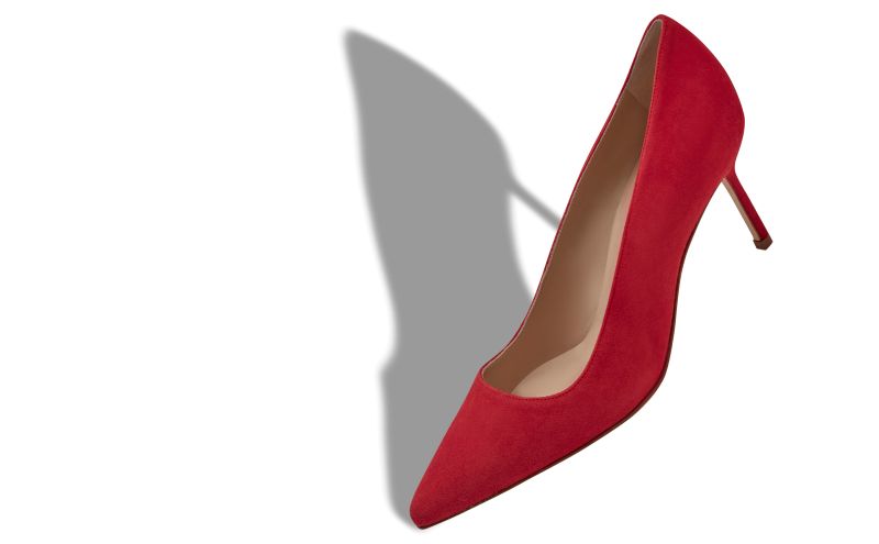 Bb 70, Bright Red Suede pointed toe Pumps - £650.00