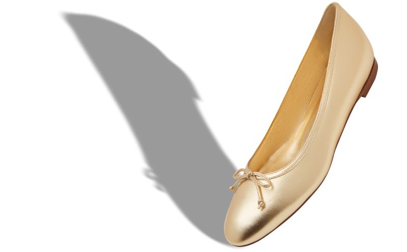 Verallim, Gold Nappa Leather Ballerina Flats - CA$1,075.00