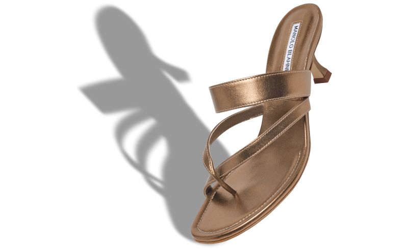 Susa, Bronze Nappa Leather Mules - US$875.00