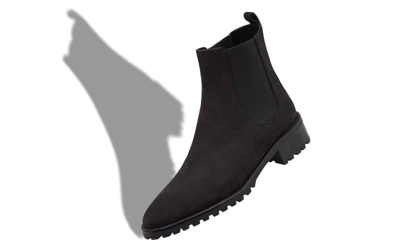 Chelata, Black Suede Chelsea Boots - AU$1,435.00