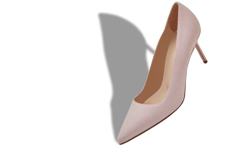 Bb 70, Light Pink Linen Pointed Toe Pumps - US$795.00