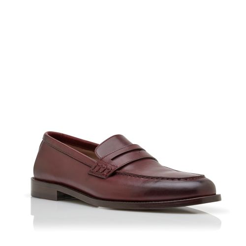 Brown Calf Leather Penny Loafers 