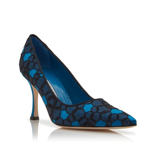 Blue Satin Pumps 