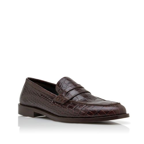 Dark Brown Calf Leather Penny Loafers 