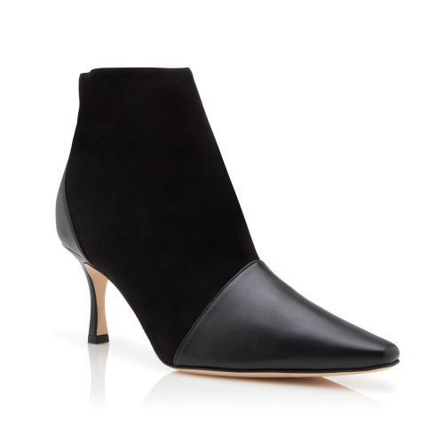 Black Suede Pointed Toe Ankle Boots