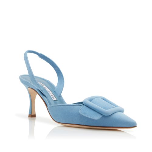 Blue suede slingback shoes best sale