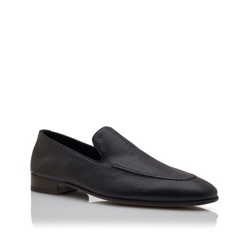 Black Calf Leather Loafers 