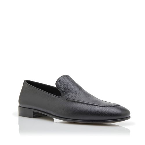 Black Calf Leather Loafers 