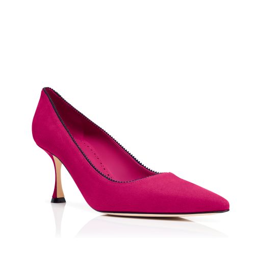 Pink Suede Pinking Detail Pumps