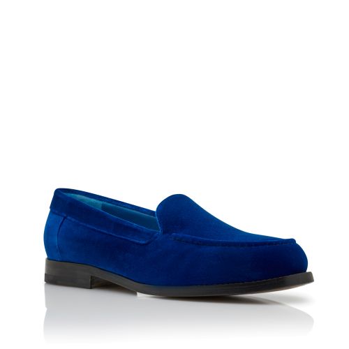 Blue Velvet Loafers