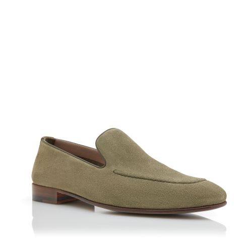 Khaki Suede Loafers 