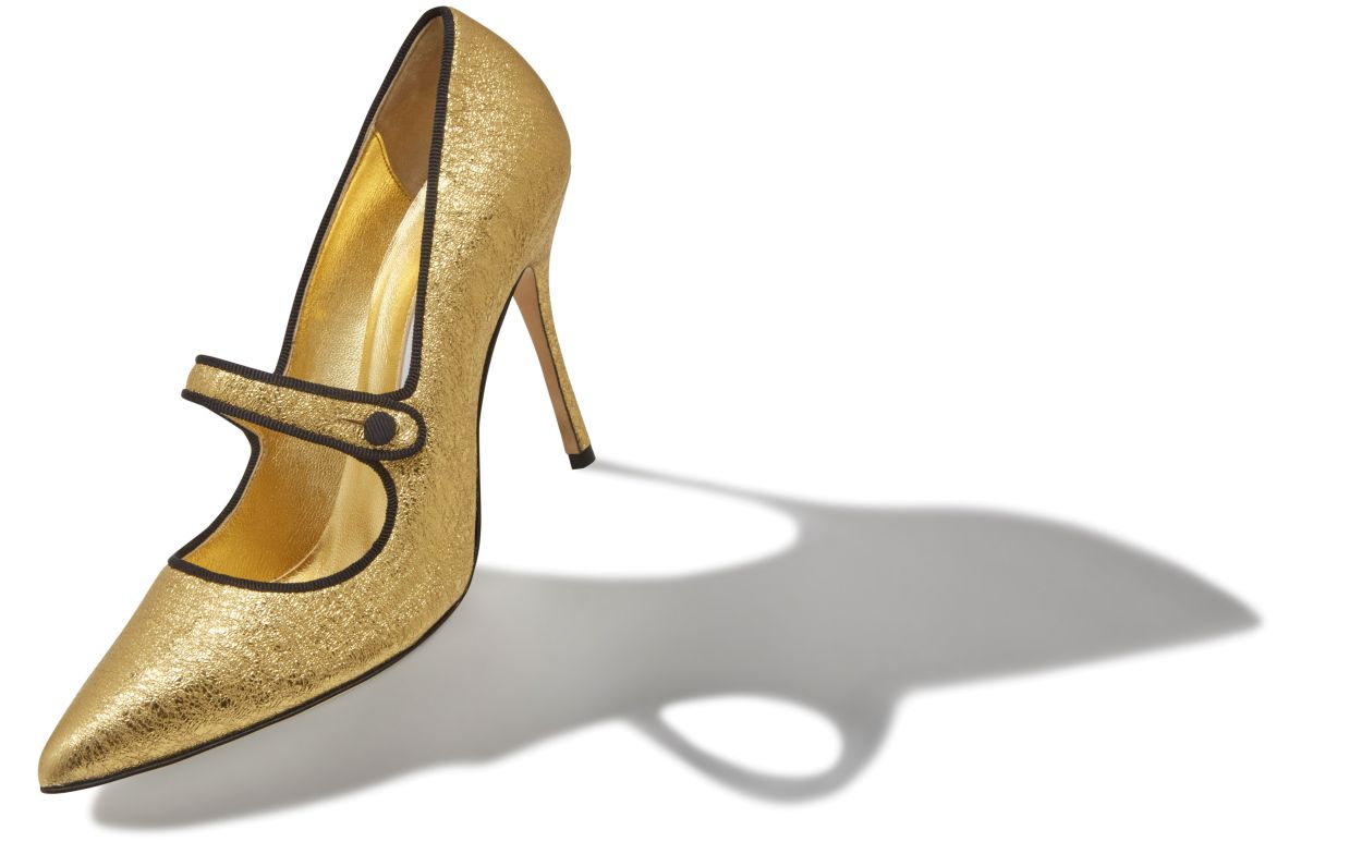 næve Hykler skyde CAMPARINEW | Gold Nappa Leather Mary Jane Pumps | Manolo Blahnik