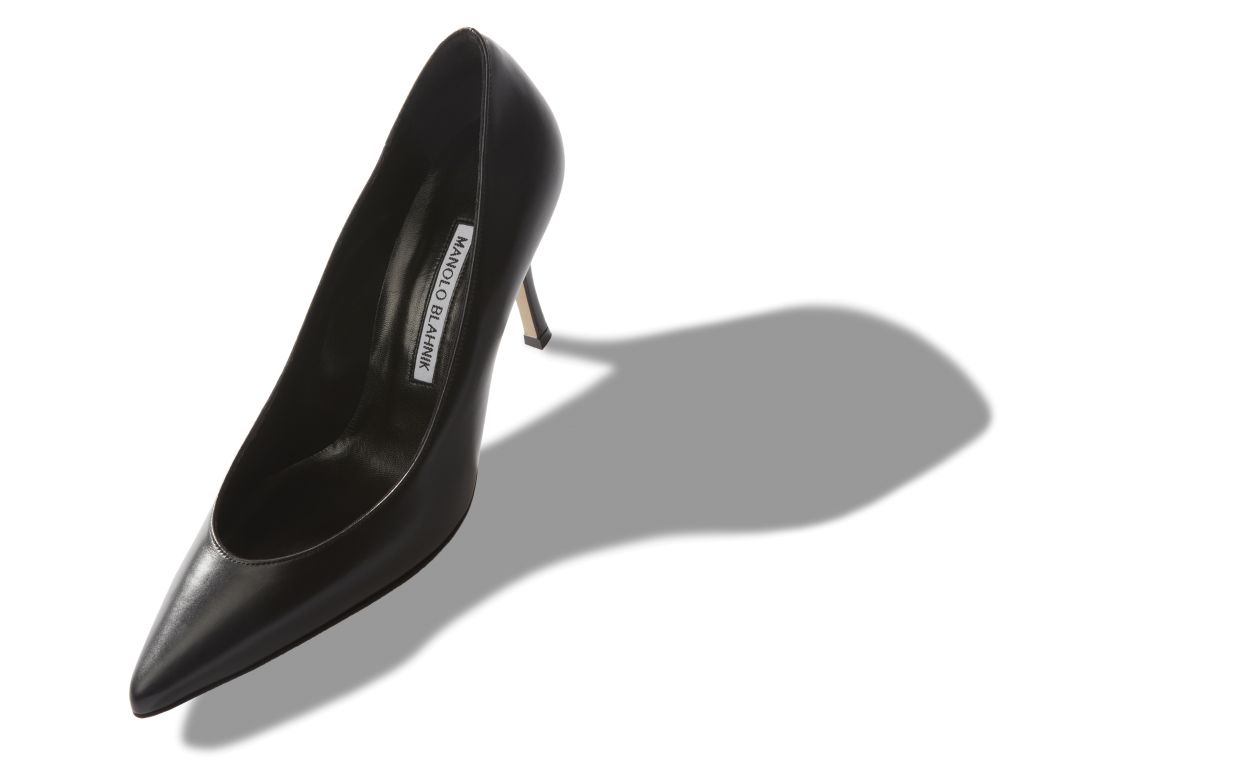 KIETTA | Black Calf Leather Pointed Toe Pumps | Manolo Blahnik