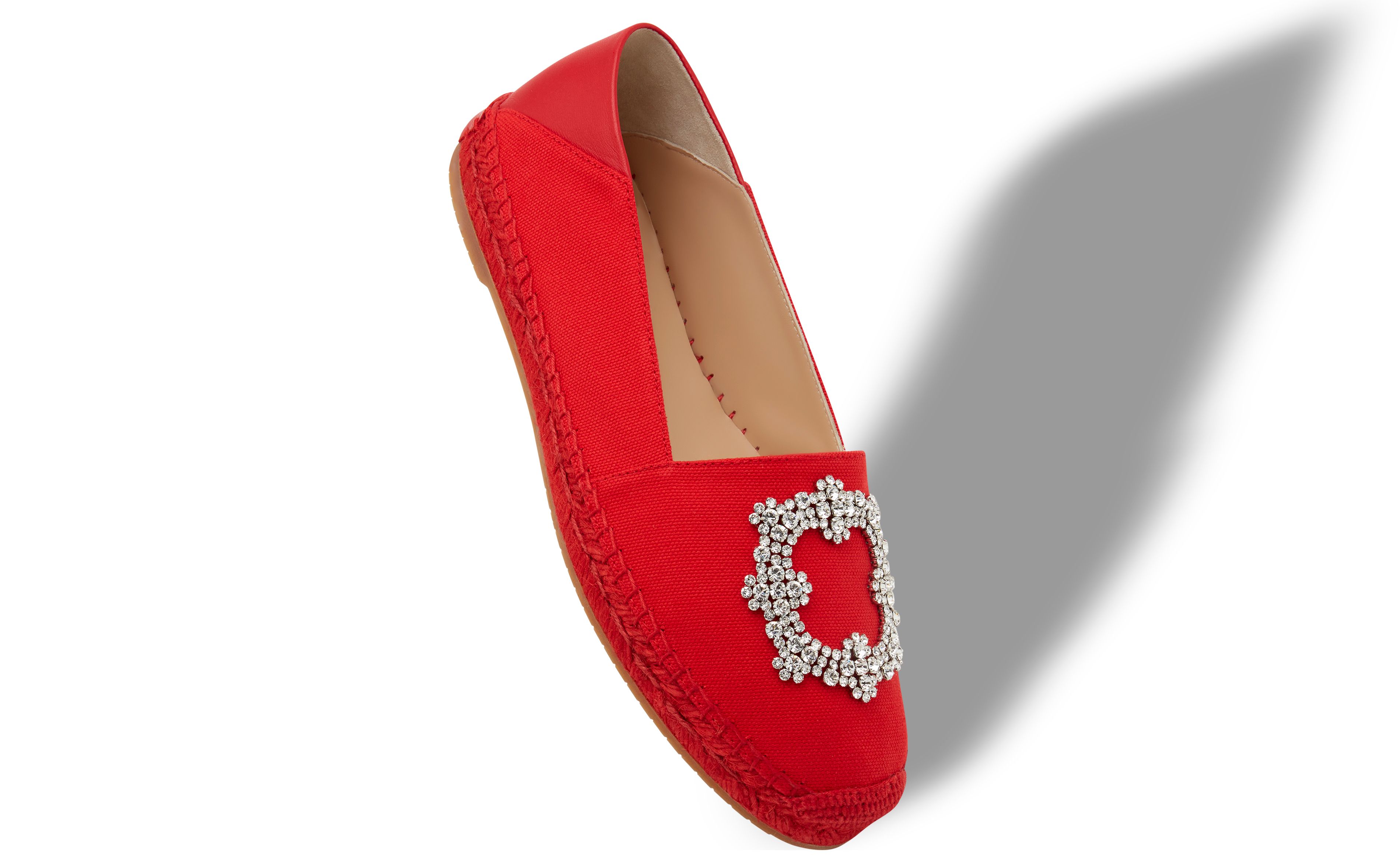 Designer Red Cotton Espadrilles  - Image small_image