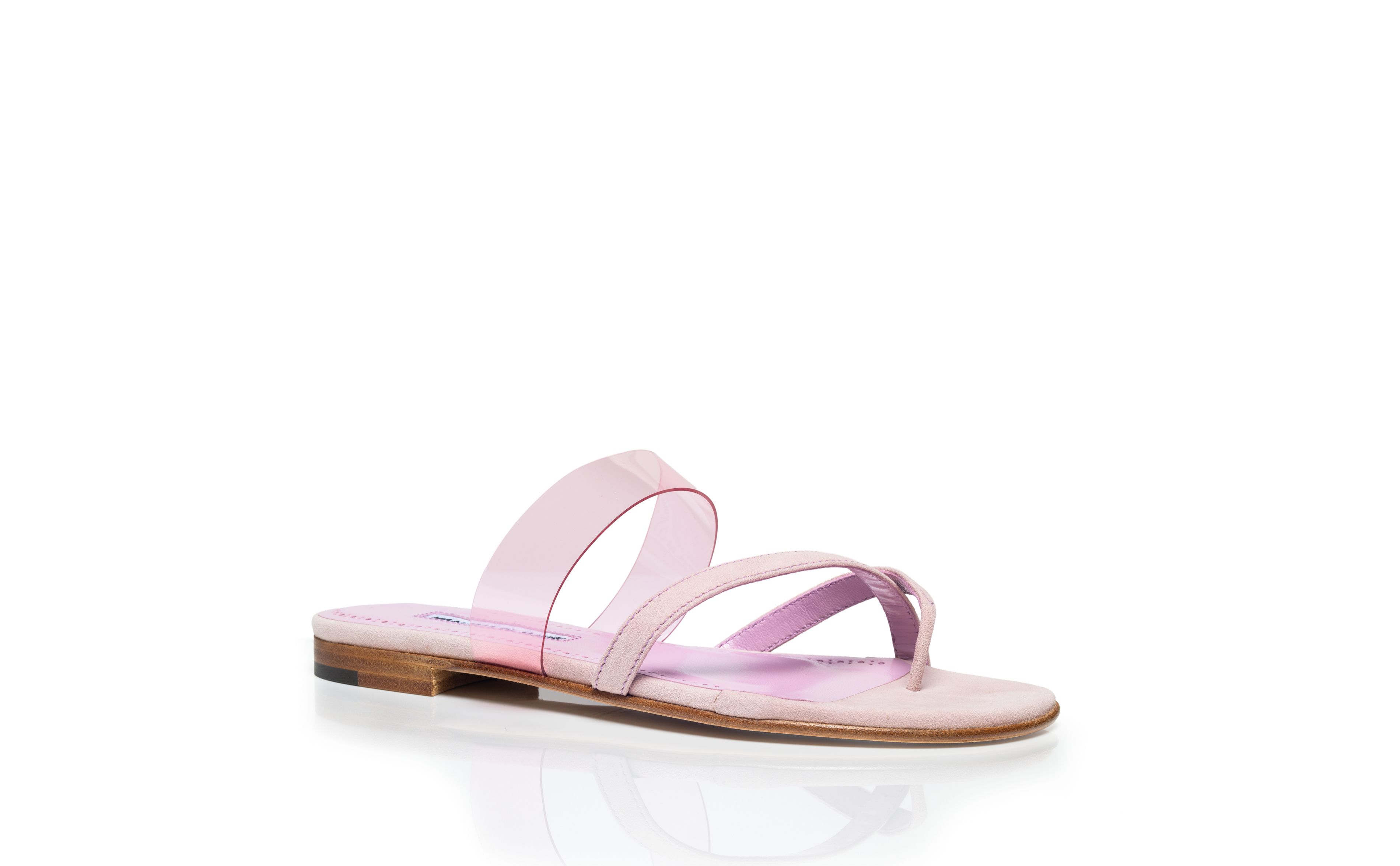 Pink suede sale flat sandals