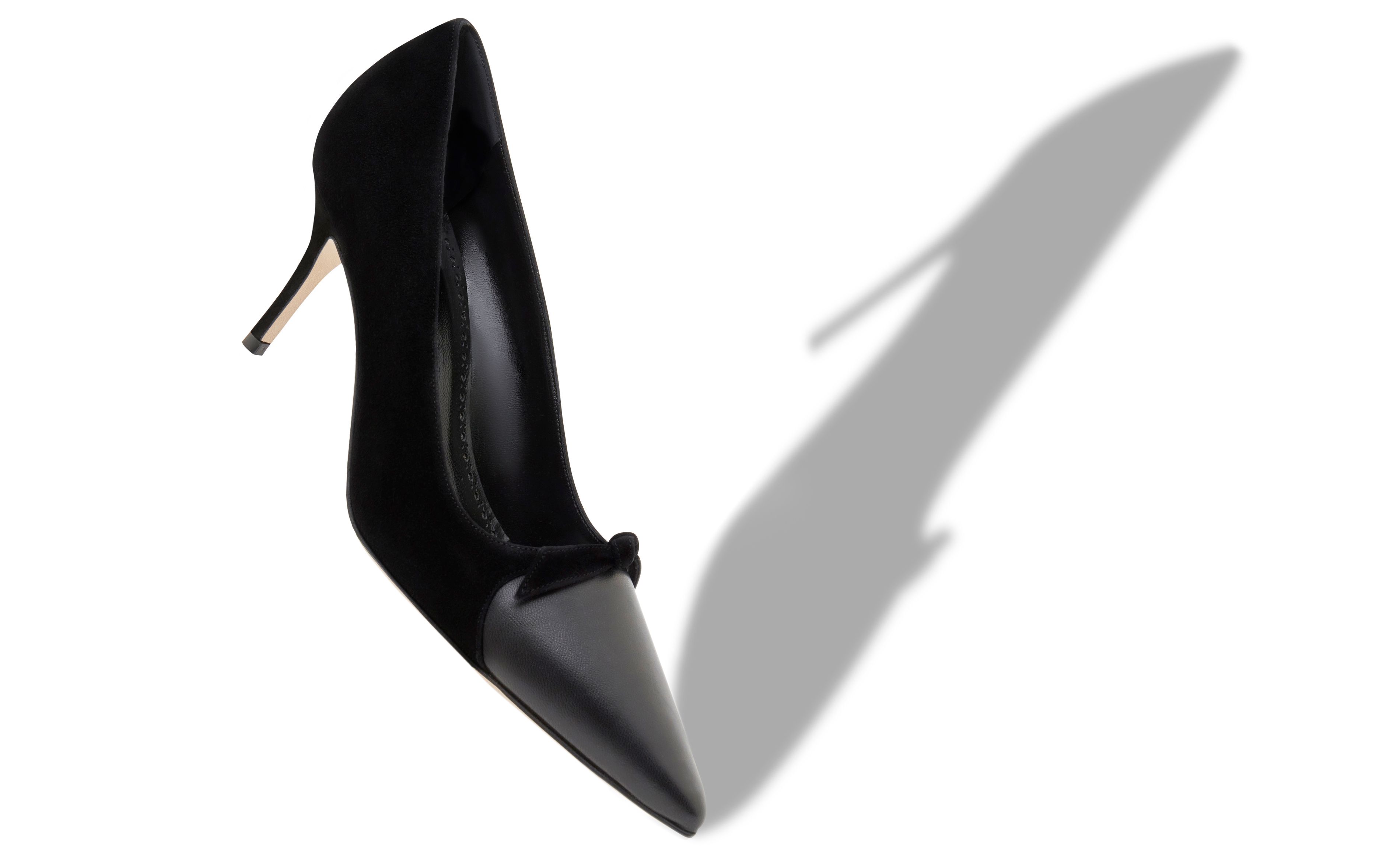 Black Pointed Toe Bow Shoes  Women's Transparent Sandal