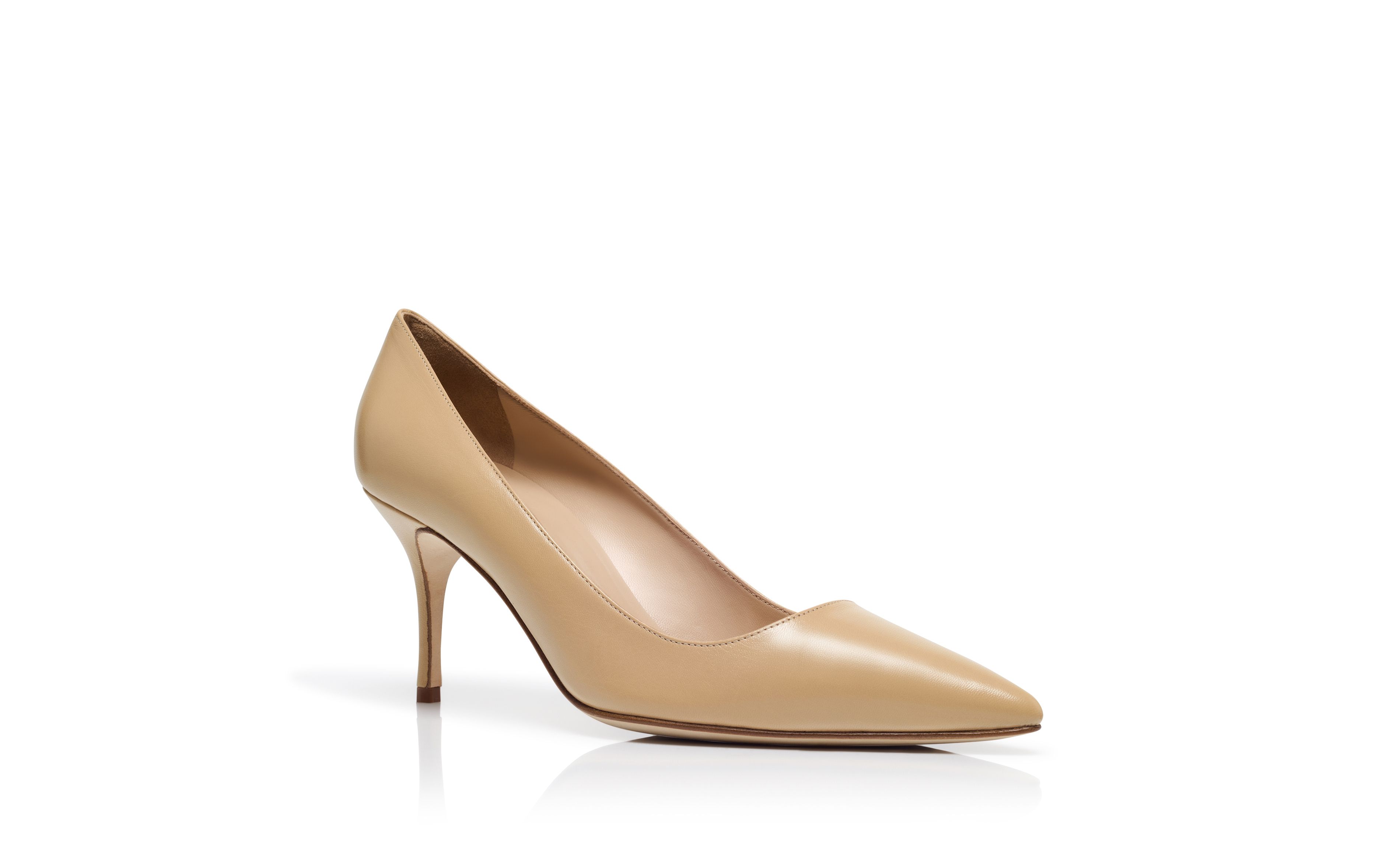 Designer Brown Leather Pointed Toe Pumps - Image Upsell