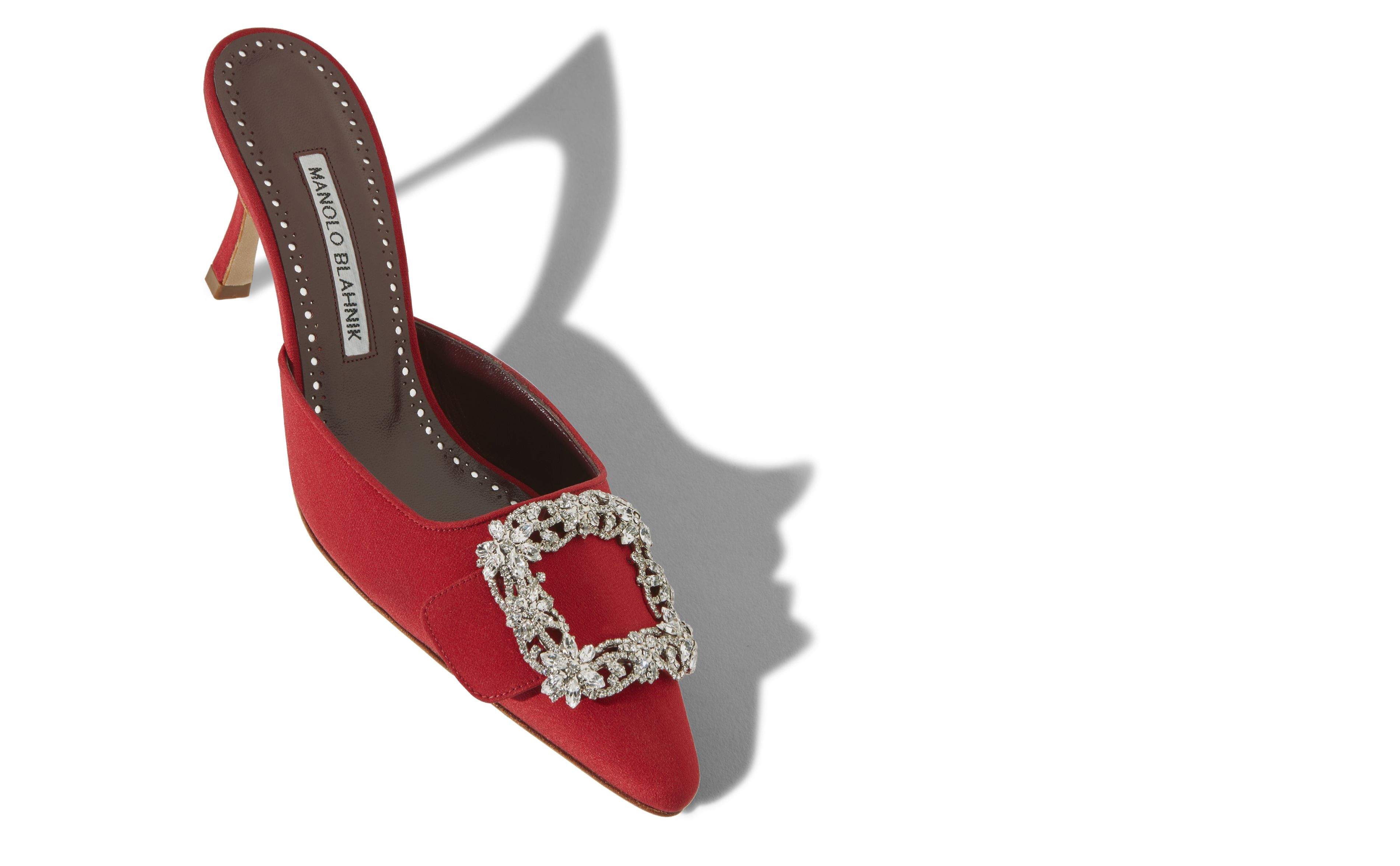 red manolo blahnik mules