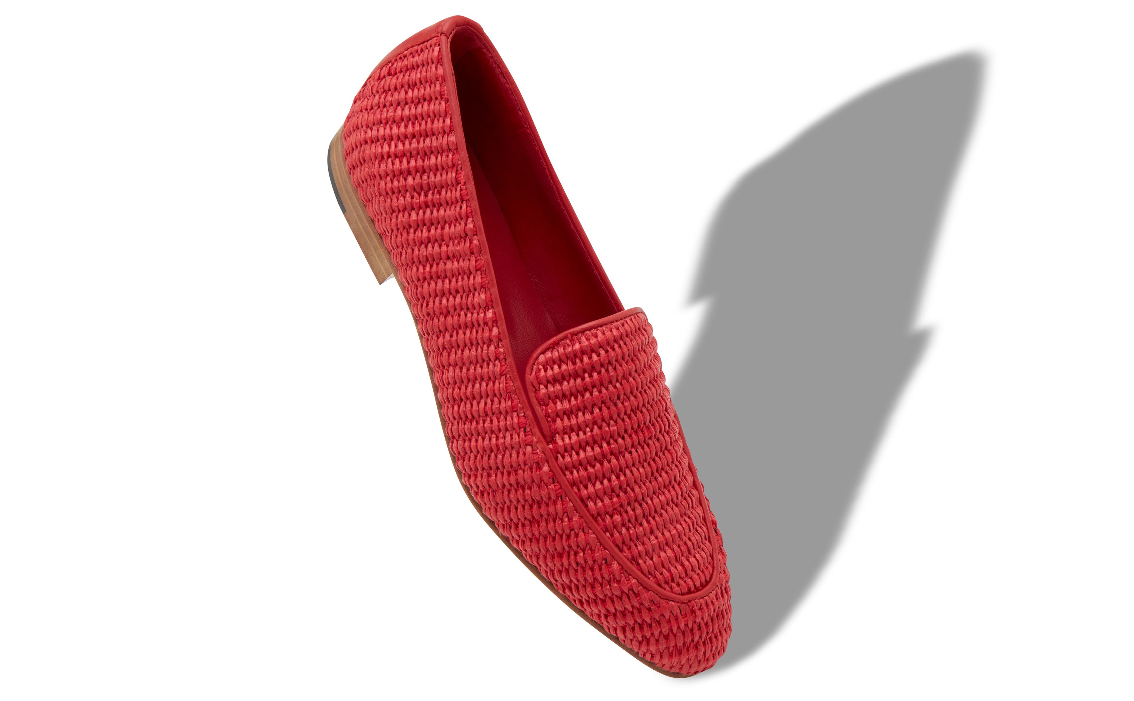 Designer Red Raffia Loafers - Image small_image