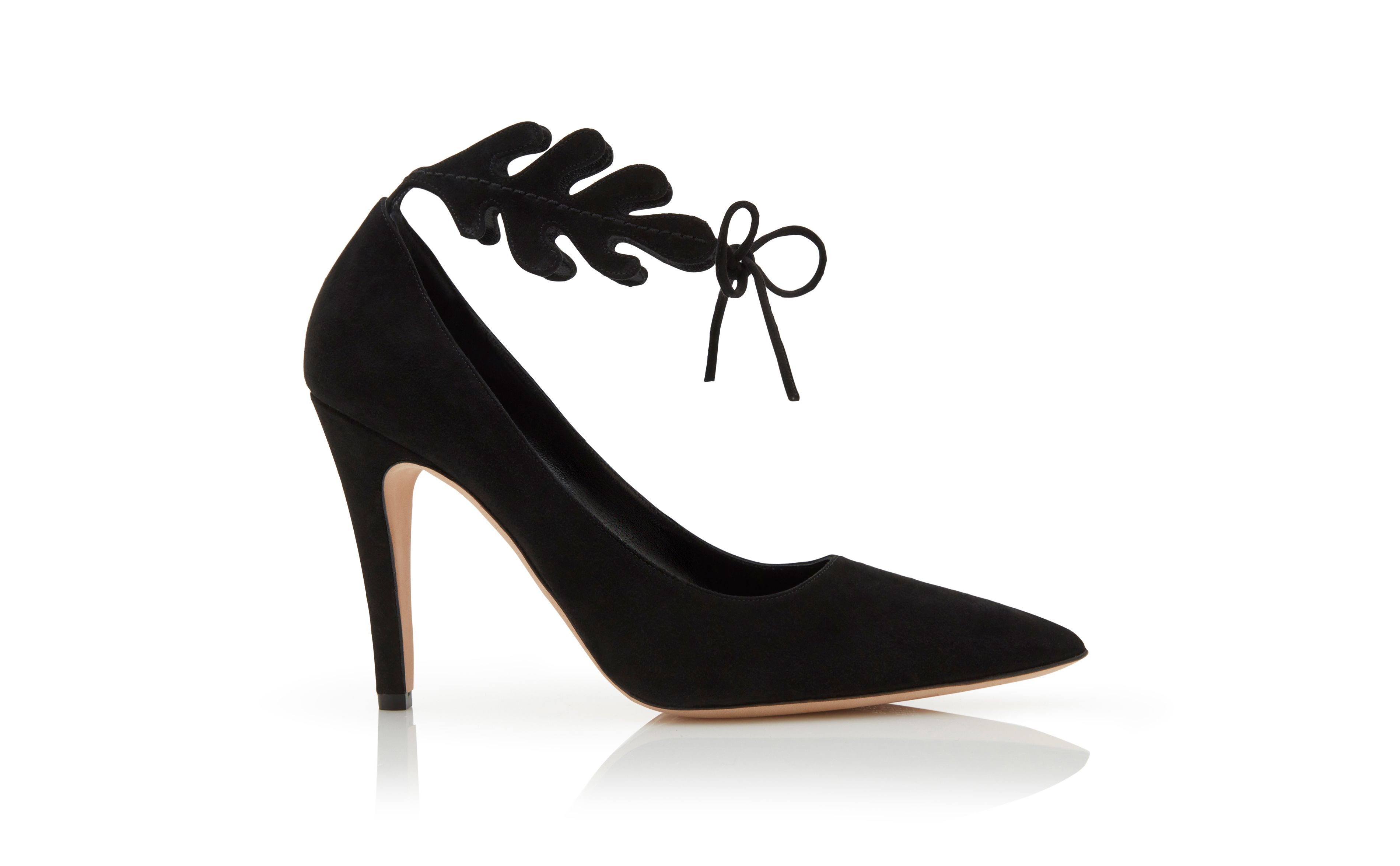 Black Suede Pointy Toe pumps with Jimmy Choo Button|LOVE 100| Autumn Winter  19| JIMMY CHOO