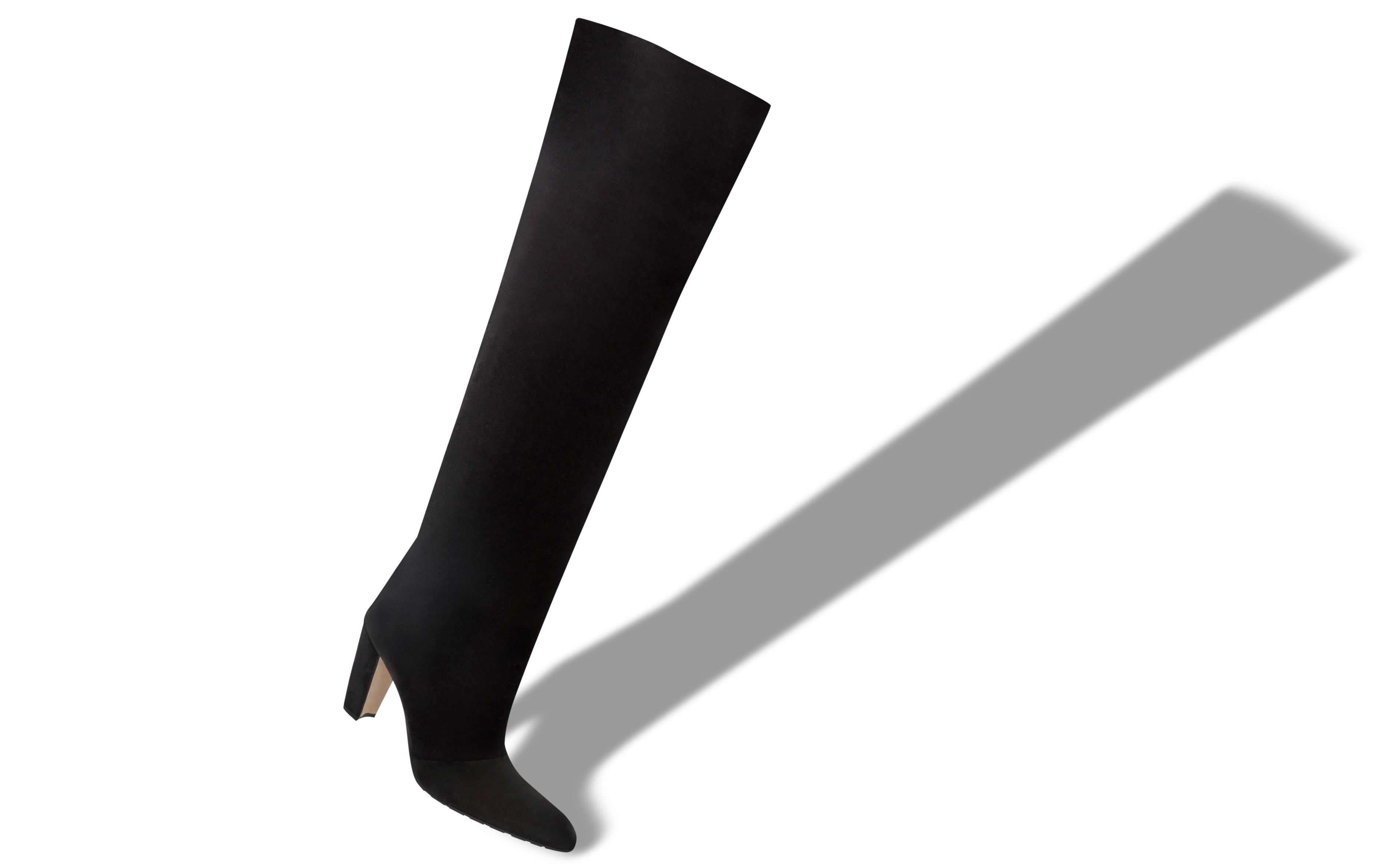 Designer Black Suede Knee High Boots - Image small_image