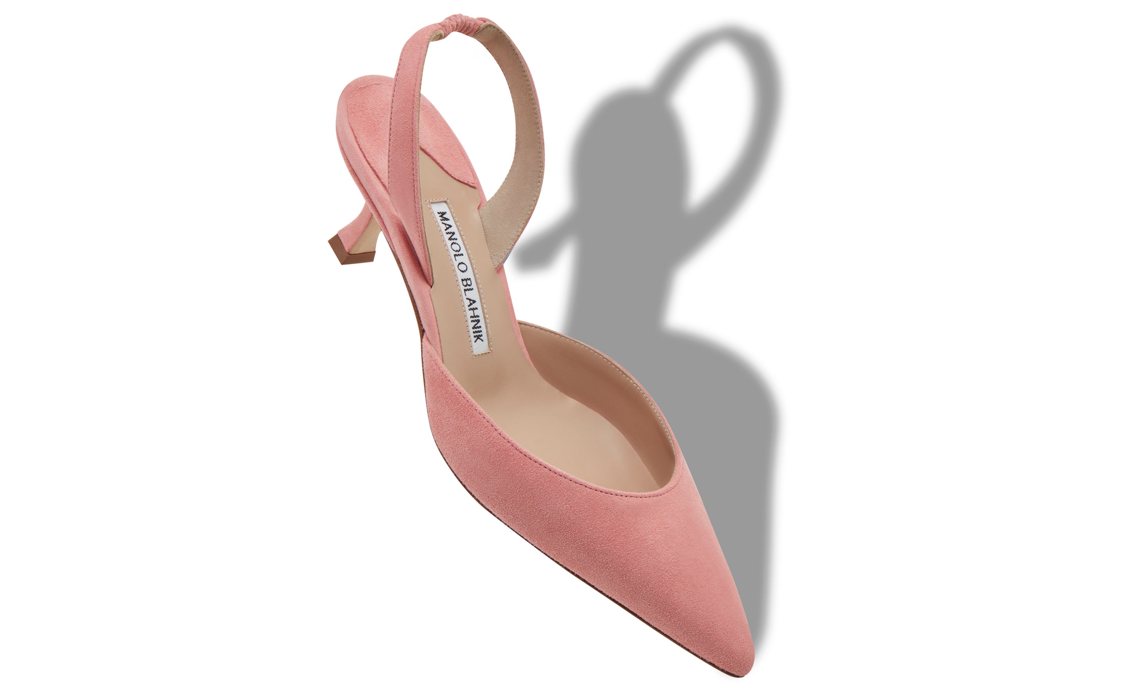 CAROLYNE 50 | Pink Suede Slingback Pumps | Manolo Blahnik