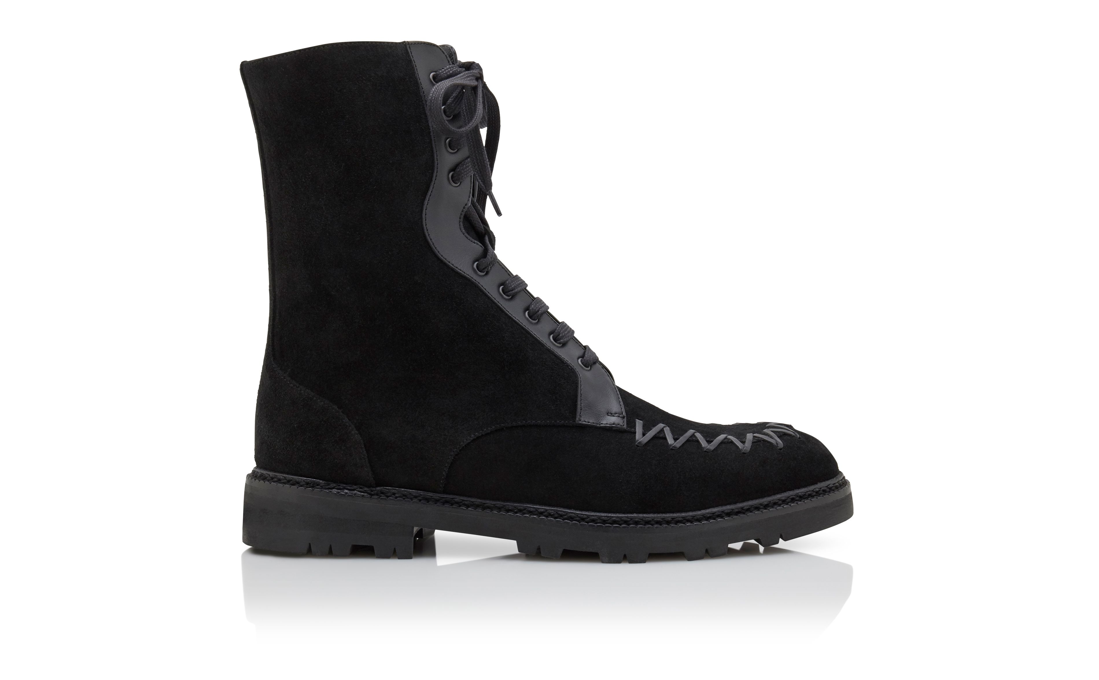 black suede lace up boots