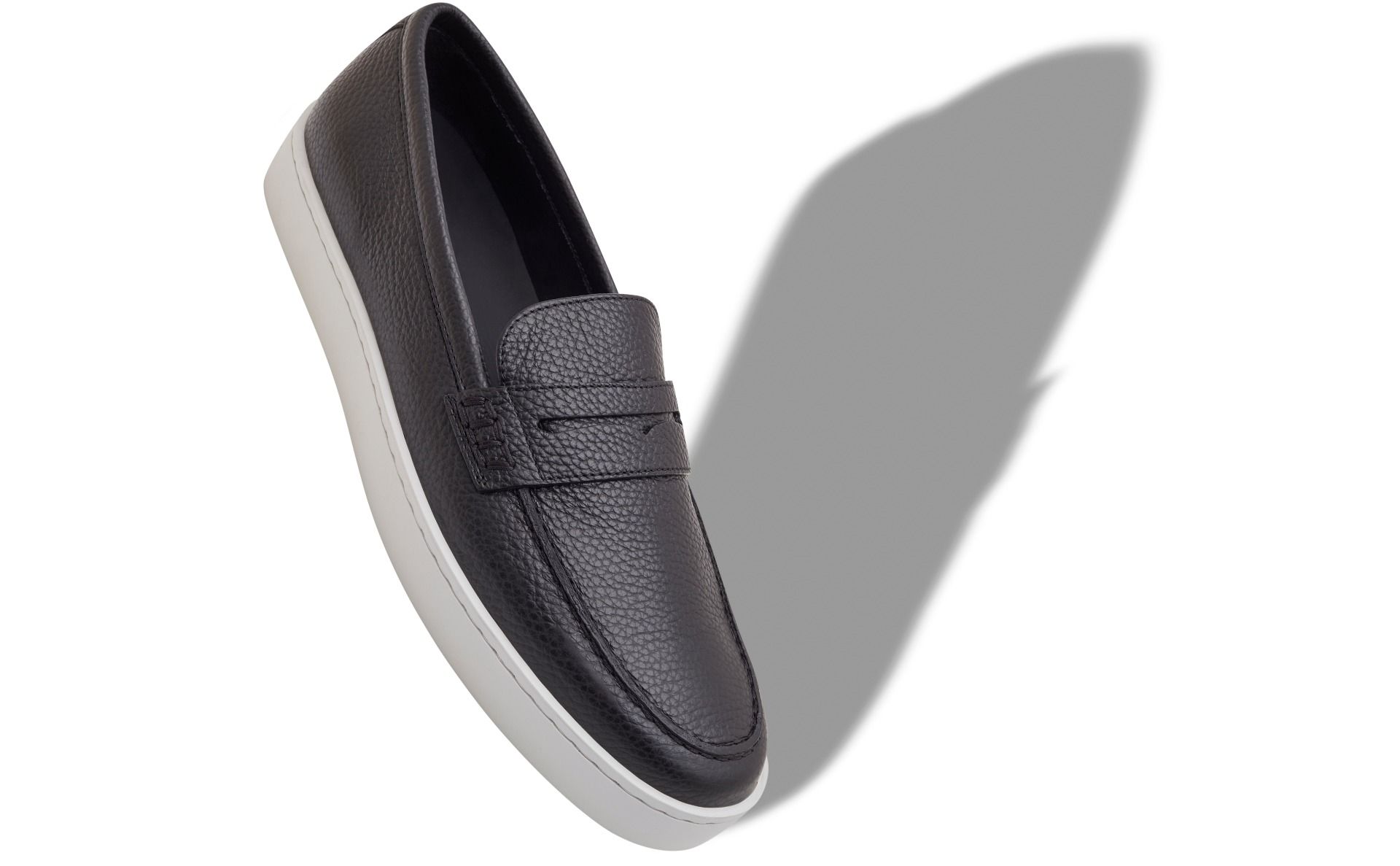 Designer Black Calf Leather Slip-On Loafers - Image 