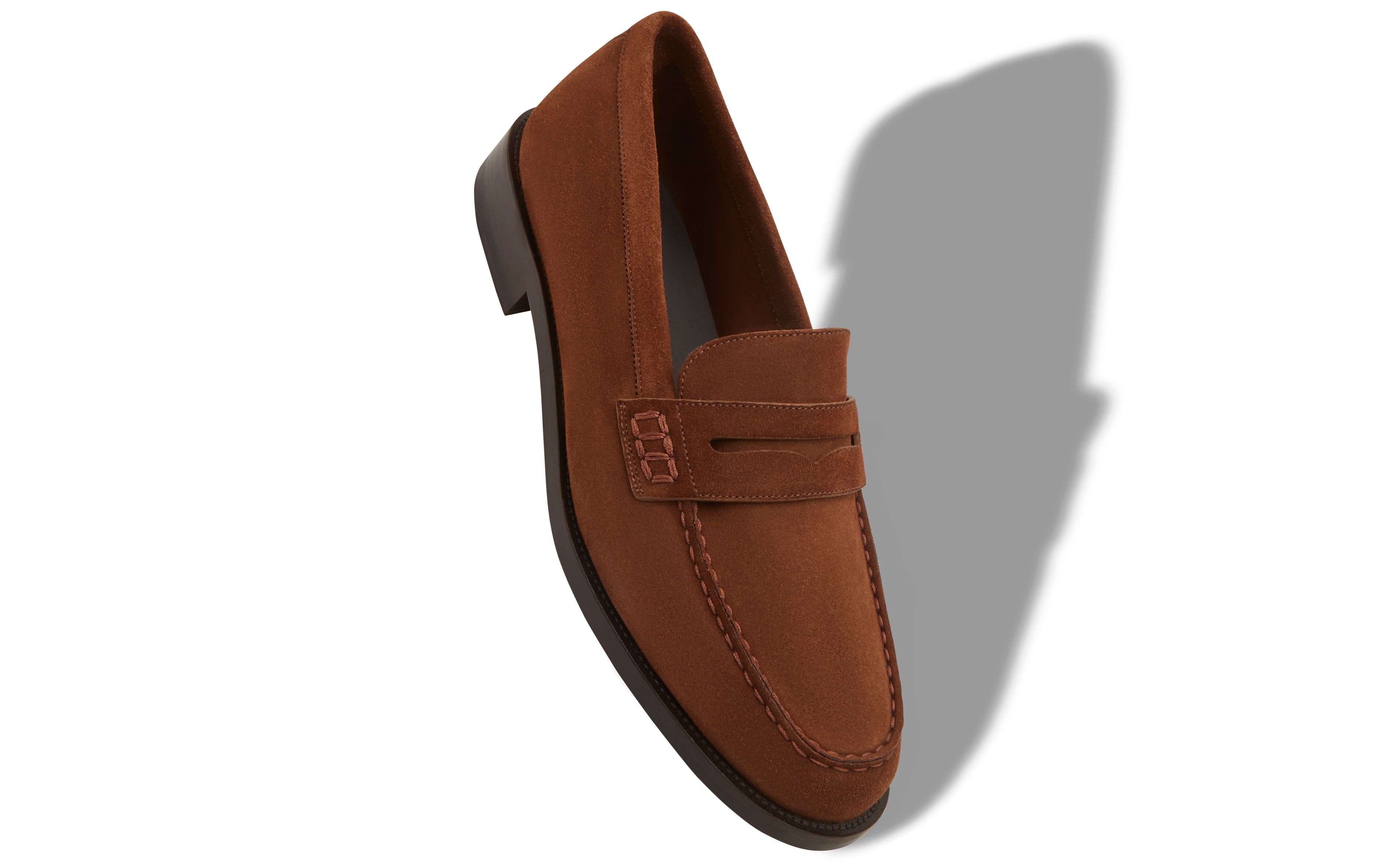 Designer Dark Brown Suede Penny Loafers  - Image small_image