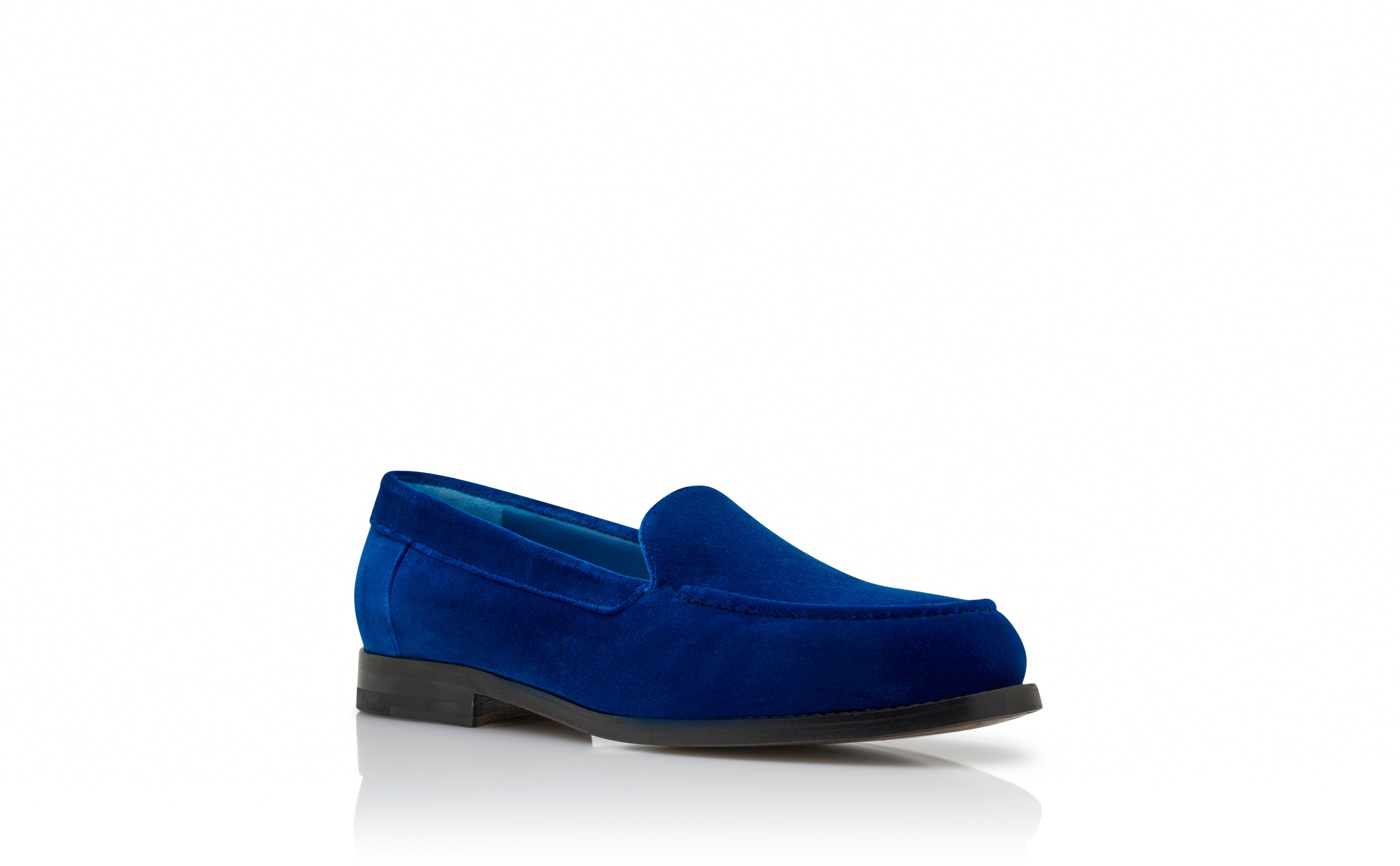 Designer Blue Velvet Loafers - Image Upsell