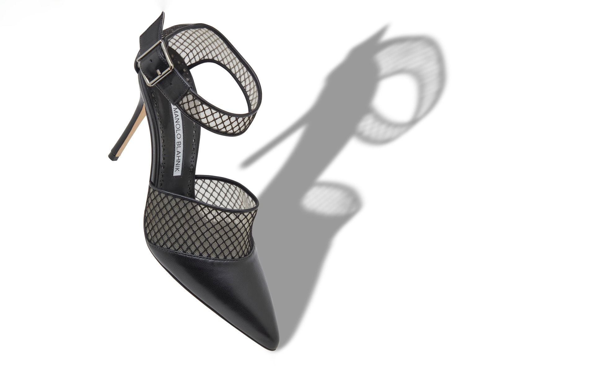 Designer Black Nappa Leather Ankle Strap Pumps - Image small_image